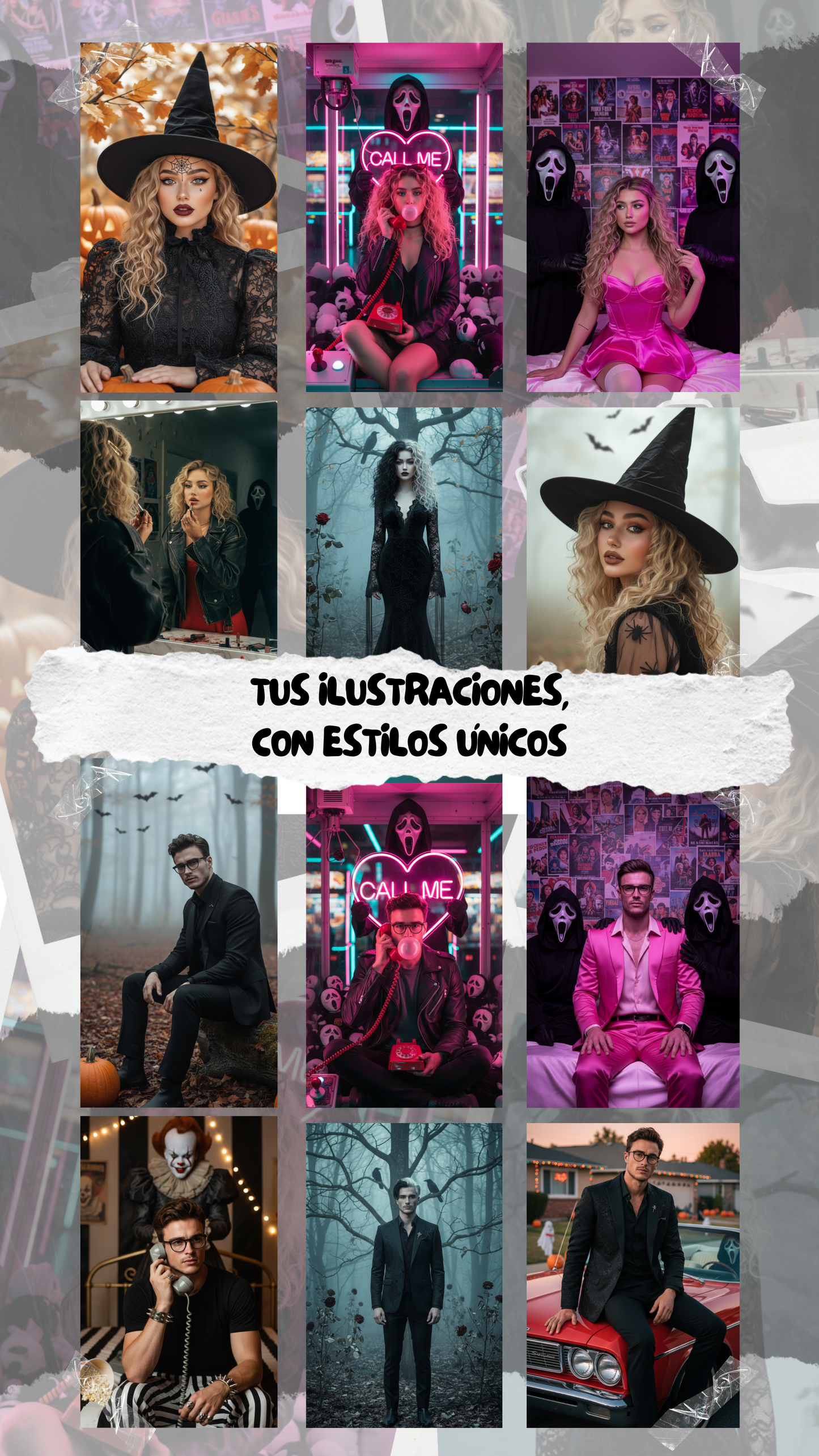 Pack de Ilustraciones Digitales de Halloween | 100% Personalizadas